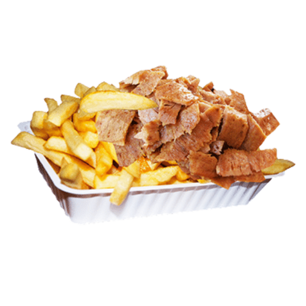 Bakjes friet met kebab